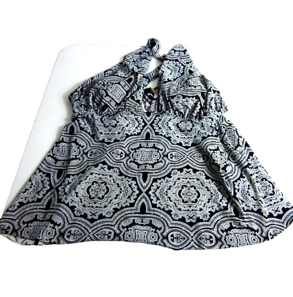 Soma Gray Geometric Tankini Top